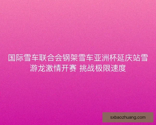 国际雪车联合会钢架雪车亚洲杯延庆站雪游龙激情开赛 挑战极限速度